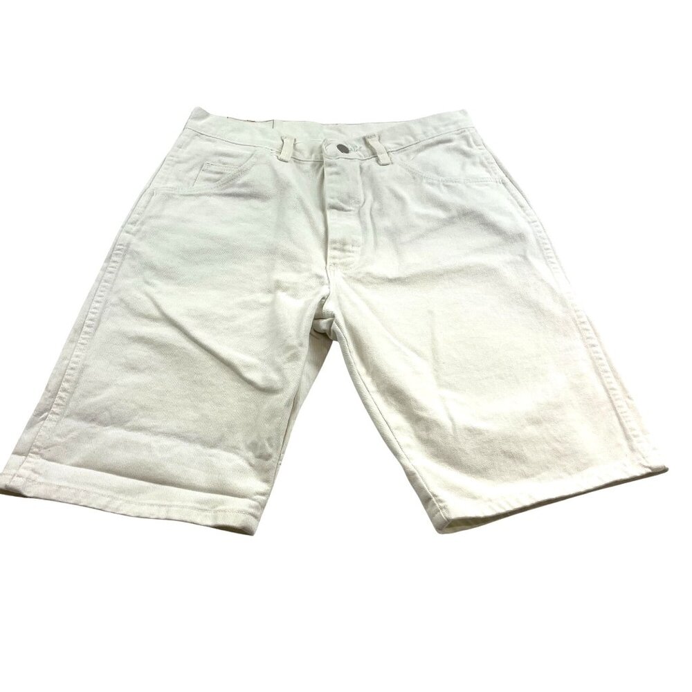 Wrangler Women's White High Rise 10" Denim Bermuda Shorts Sz 32